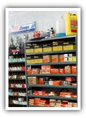 auto parts, clamps, nuts, coolant, oil